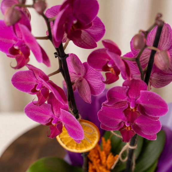 Büyüleyici Mor Orkide Buketi