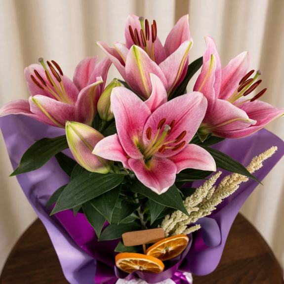 Büyüleyici Pembe Lilyum Bahçesi