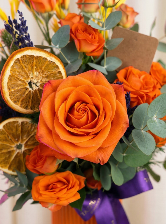 Gün Işığı Turuncu Gül Buketi