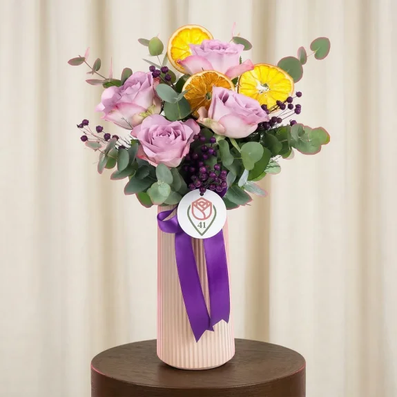 Lila Düşler Gül Aranjmanı