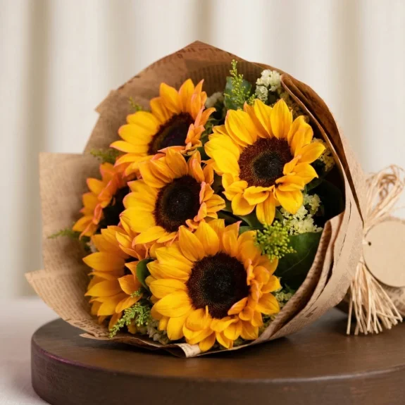 Nostaljik Sarı Ayçiçeği Buketi