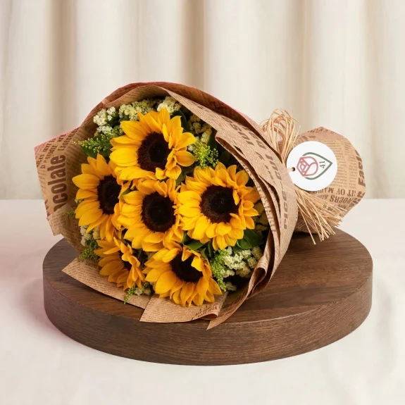 Nostaljik Sarı Ayçiçeği Buketi