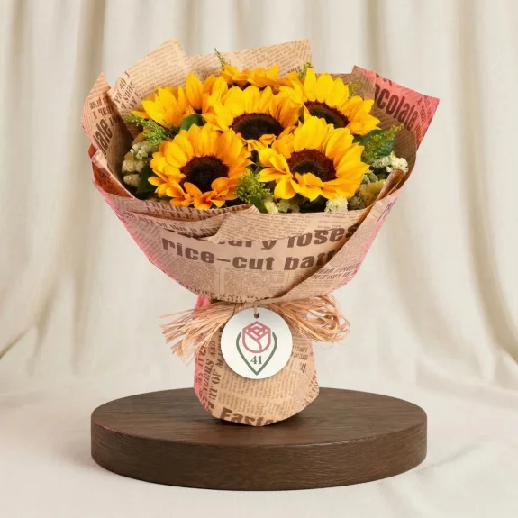 Nostaljik Sarı Ayçiçeği Buketi