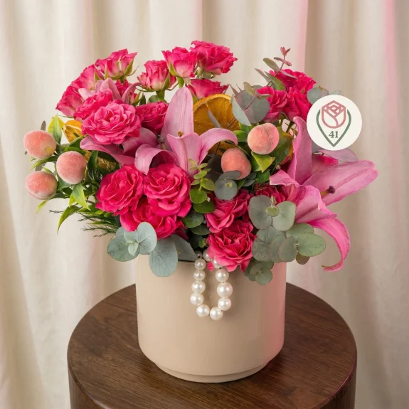 Pembe Gül & Lilyum Aranjmanı