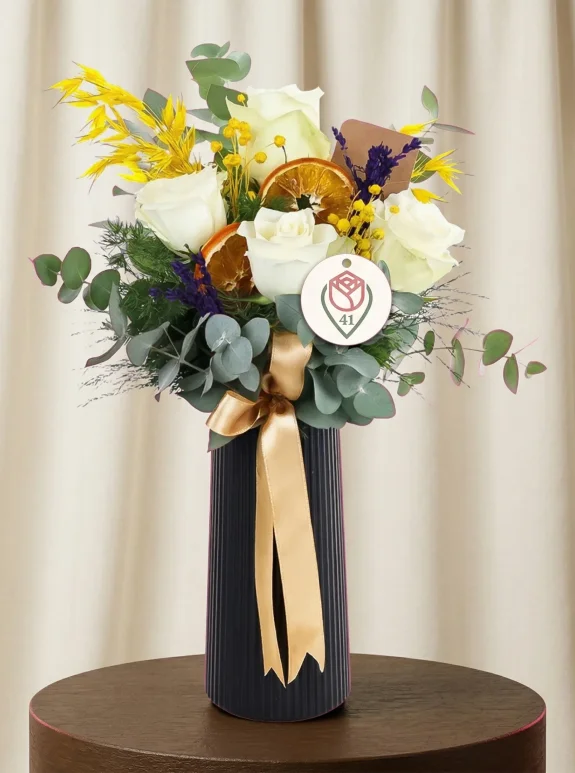 Saf Beyaz Gül Aranjmanı