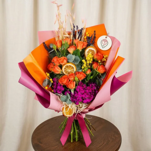 Enerjik Turuncu Gül Buketi