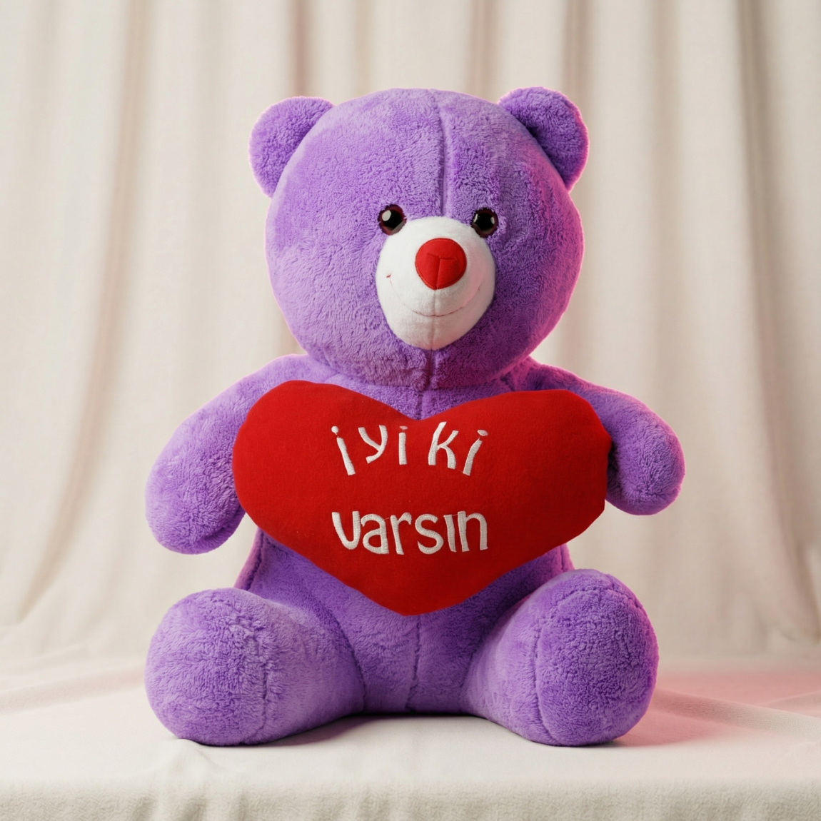 X Cm İyi Ki Varsın Kalpli Peluş(Mor)